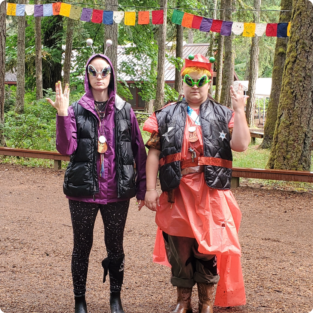 Carrot Top with her sibling at Camp