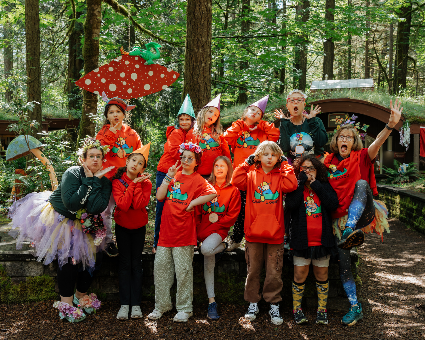 A cabin group at Camp Ukandu 