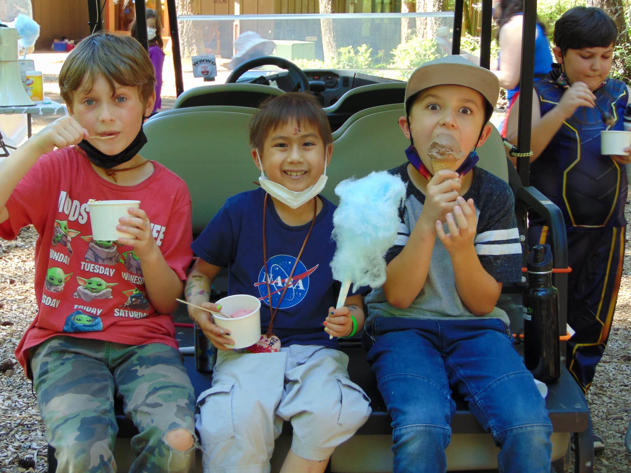 Kids at Camp eating treats