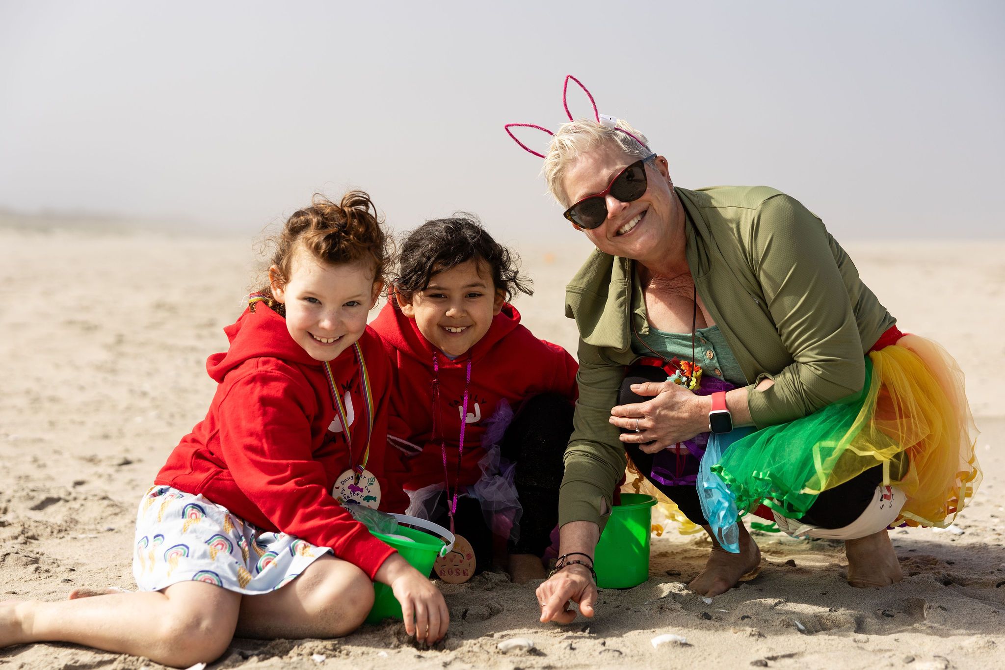 Marcie & campers on beach