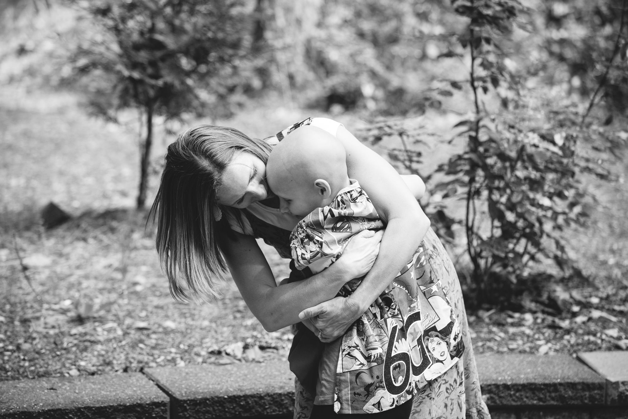 Mother and daughter embracing 