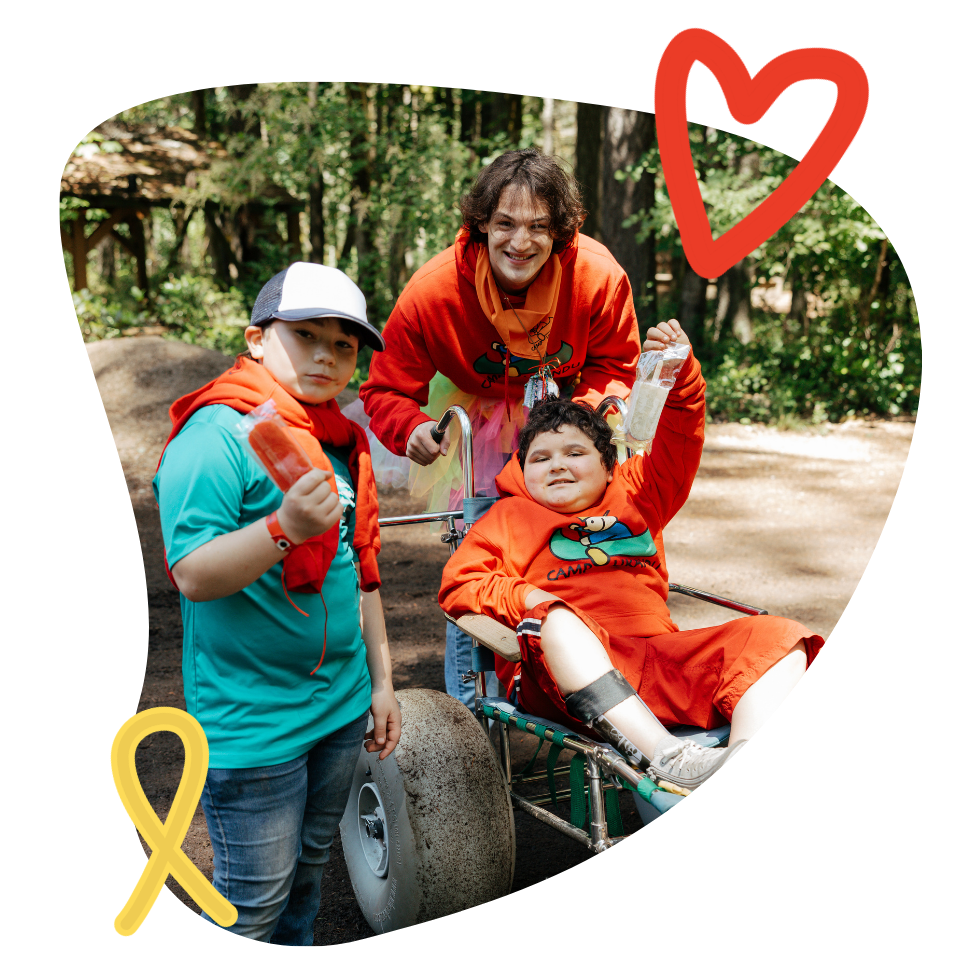 Volunteer with participants 