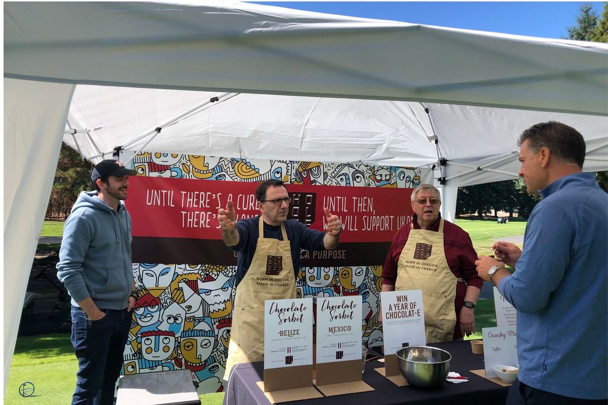 Chocolat-e booth at Golf Tournament